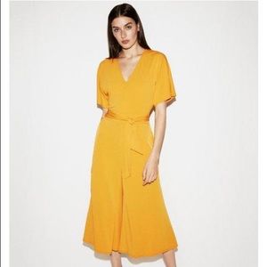 Express Knit Culotte Tie Waist Jumpsuit, Medium